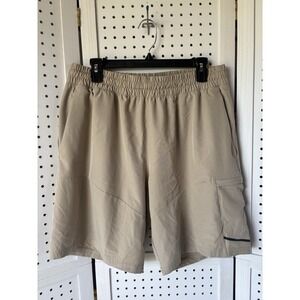 Apana Pull On Cargo Shorts Poly/Spandex Outdoor Active Hiking Beige Men's Lg